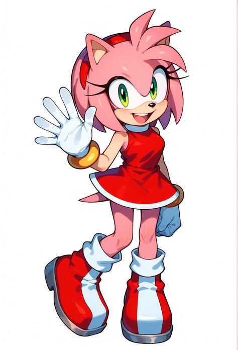 Amy Rose With Hammer, Amy Rose Inspired Outfits, Amy Rose Long Hair, Amy Rose Sonic Adventure, Sonic Adventure Art, Classic Amy Rose, Sonic Oc Base, Super Amy Rose, Sonic The Hedgehog Amy Rose