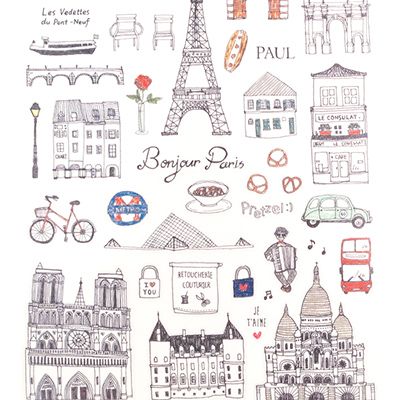 Buy Suatelier Midnight Paris French Stickers at ARTBOX Paris Doodles, Bulldog Francese, Stall Shower Curtain, Famous Landmarks, Drawing Set, Personalized Products, Travel Journal, Paris France, Notre Dame