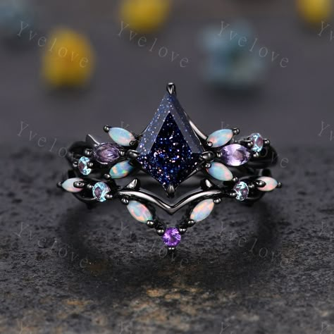 Black Opal Engagement Ring, Christmas Ring, Quartz Engagement Ring, Amethyst Ring Engagement, Alexandrite Engagement Ring, Promise Ring Gift, Alexandrite Ring, Engagement Rings Opal, Opal Engagement