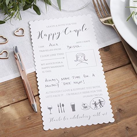 Couple Advice, Wedding Advice Cards, Ginger Ray, Advice Cards, Let The Fun Begin, Wedding Games, Guest Book Alternatives, Wedding Advice, Happy Marriage