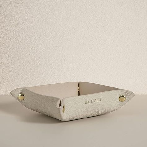 Amazon.com: OLETHA Aesthetic Small Valet Jewelry Tray, Bedside Vanity Organizer for Rings, Trinkets, and EDC, Travel-Friendly Nightstand Dish, Ivory : Clothing, Shoes & Jewelry Aesthetic Desk Organizer, Bowl For Keys, Aesthetic Desk, Catchall Tray, Valet Tray, Vanity Organization, Office Travel, Jewelry Essentials, Desk Organizer