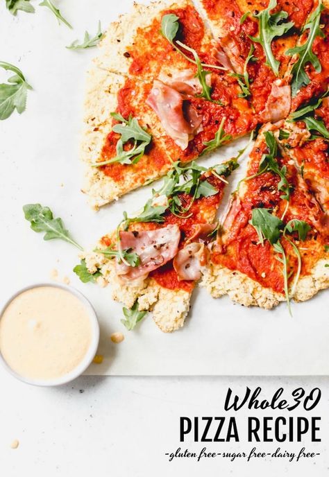 Whole30 Pizza, Healthy Pizzas, Pizza Photography, Cake Pizza, Bakery Cake, Cauliflower Crust, Paleo Recipes Easy, Pizza Ingredients, Cauliflower Crust Pizza