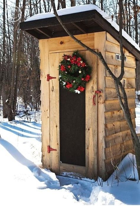 Christmas Country Out House (1) From: Uploaded by user, no url Outhouse Pictures, Outhouse Shed, Outhouse Ideas, Outhouse Bathroom, Out Houses, Christmas Country, Presents Ideas, Country Antiques, Garden Sheds