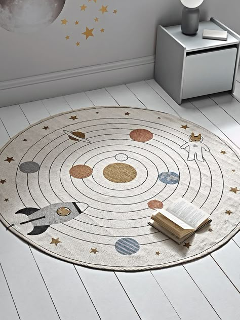 Space Bunny, Playroom Inspiration, Space Themed Bedroom, Space Themed Room, Planets And Stars, Space Themed Nursery, Rugs White, Space Nursery, Space Room