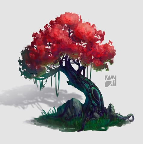 fantasy tree, Alexandra Pulinets on ArtStation at https://www.artstation.com/artwork/OPeZ8 Fantasy Tree Drawing, Fantasy Angel, Fantasy Tree, Arte Sketchbook, Tree Drawing, Visual Development, Environment Design, 판타지 아트, Environment Concept Art