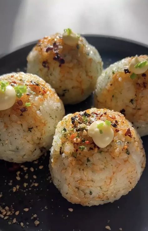 Air Fried Tuna Rice Balls by soyoungpapiccio | Quick & Easy Recipe | The Feedfeed Rice And Tuna Balls, Tuna And Rice Balls, Japanese Tuna Rice Balls, Air Fry Fish, Fried Rice Balls Recipe, Tuna Balls Recipe, Tuna Rice Balls, Tuna Fried Rice, Fried Tuna