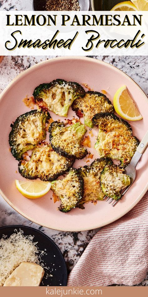 Car Mom Broccoli, Ways To Use Up Broccoli, Parmesan Broccoli Chips, Lemon Parmesan Smashed Broccoli, Cava Fiery Broccoli, Smashed Broccoli With Cheese, Crispy Smashed Broccoli, Leftover Broccoli Recipes, Smashed Broccoli With Parmesan