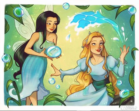 Disney Faries, Disney Fairies Pixie Hollow, Disney Character Art, Tinkerbell And Friends, Fairy Illustration, Fairy Artwork, Fairy Friends, Disney Fairies, Disney Princess Art