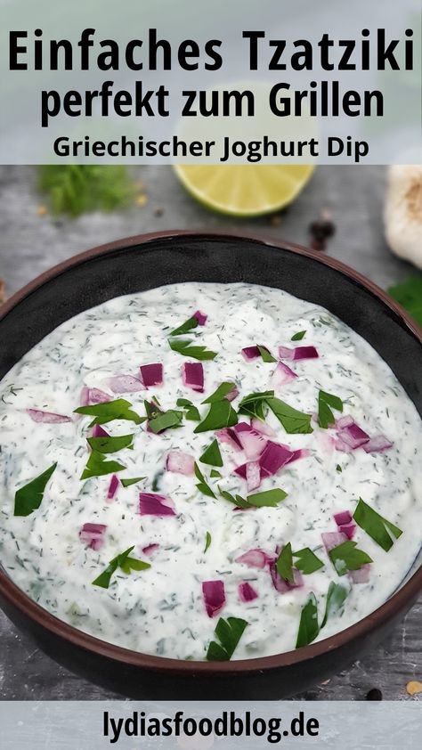 Tzatziki Appetizer, Healthy Tzatziki, Dip Vegan, Grill Party, Seasoning And Spice, Seasoning Recipes, Sauce Recipe, Mediterranean Recipes, Easy Healthy Recipes