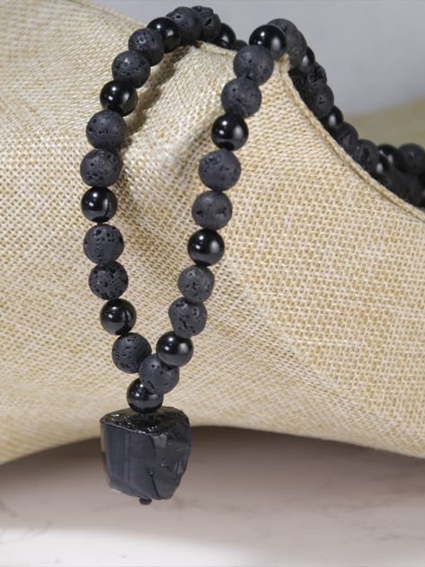 Essential Oils Diffuser, Stone Diffuser, Black Tourmaline Necklace, Energy Balancing, Essential Oil Necklace Diffuser, Lava Beads, Crystal Bead Necklace, Diffuser Necklace, Tourmaline Pendant