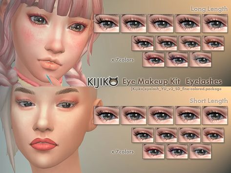 Eyelashes added styles (for Skin Detail version of 3D lashes) | Kijiko Los Sims 4 Mods, The Sims 4 Skin, Sims 4 Cc Shoes, Sims 4 Cc Makeup, Sims 4 Cc Skin, Sims 4 Characters, Cosmetic Tattoo, 3d Lashes, Sims 4 Game