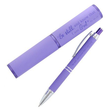 Purple Pen, Stylish Pens, Christian Art Gifts, Planner Writing, Purple Cases, I Am God, Be Still And Know, Psalm 46 10, Purple Gift