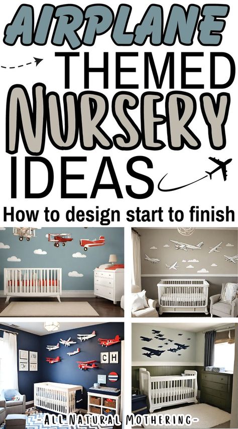 Exactly how to set up the perfect airplane themed nursery. Ideas for decor for an airplane nursery theme for antique vintage planes, blue, neutral, and more. Ideas for wallpaper, wall art, everything start to finish! Airplane Nursery Theme, Airplane Themed Nursery, Airplane Nursery Boy, Nursery Boy Room, First Trimester Checklist, Themed Nursery Ideas, Trimester Checklist, Ideas For Wallpaper, Airplane Nursery