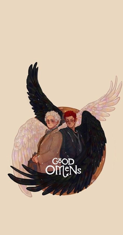 Good Omens Background, Good Omens Wallpaper Laptop, Crowley Good Omens Fan Art, Good Omens Wallpaper, Good Omens Book, Ineffable Husbands, Ange Demon, Good Omens, Michael Sheen