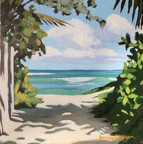 Brenda Cablayan Artworks Gallery Ocean Landscape Painting, Beach Scene Painting, Beachy Art, Coastal Artwork, Minimal Painting, Art Folder, Beach Scene, Abstract Landscape Painting, Beginner Painting