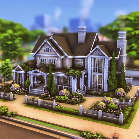 Medium Sims 4 House, Sims 4 Mini Mansion, Sims 4 Suburban House Layout, Big Sims House, Sims 4 House Gallery Id, Sims Basegame House, Sims 4 House Gallery, Sims 4 Gallery House, Sims 4 Lot Ideas