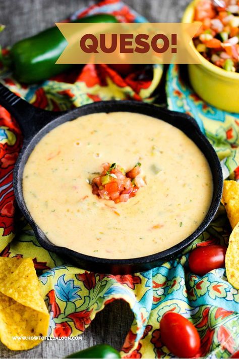 There is something special about ordering a bowl of warm, silky, delicious queso cheese dip from a good Tex-Mex restaurant.  I’ve played around with a number of ways of making the perfect bowl of queso, and I am thrilled to share with you what we think is the best Tex-Mex Queso in town.#quesofresco #quesofundido #cheesedip Authentic Queso Recipe, Tex Mex Queso Recipe, Queso Cheese Dip, Cheese Dip Mexican, Small Slow Cooker, Queso Recipe, Food Mexican, Queso Cheese, Queso Dip