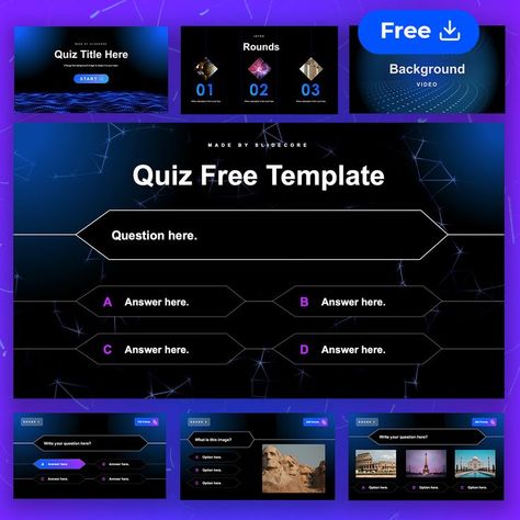 Do you want to organize a quiz among your friends, students or co-workers? Present it in the most fun and professional way with our latest free template! Excite your audience with animations and background music that we have included within this presentation. Discover the different question formats and easily adapt it to the topic you want, be it history, science, cinema and much more! Powerpoint Quiz Template, Picture Story Writing, Funny Quiz Questions, Interactive Powerpoint Presentation, Powerpoint Game Templates, Trivia Quiz Questions, Quiz Template, Fun Quiz Questions, Fun Personality Quizzes