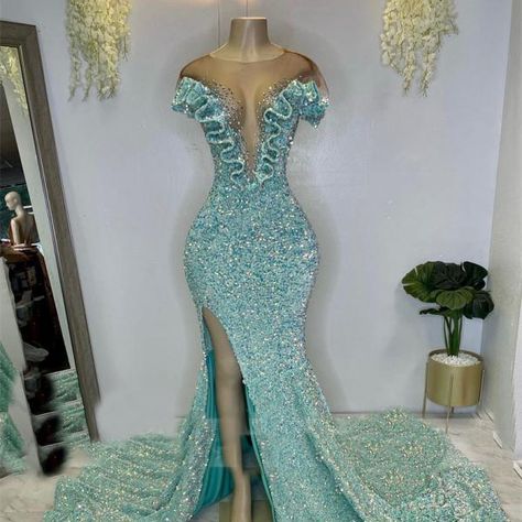 Vintage Prom Dresses, Prom Dresses Sparkly, Mermaid Gown Prom, Light Blue Prom Dress, Celebrity Inspired Dresses, Sparkly Prom Dresses, Gorgeous Prom Dresses, Prom Girl Dresses, Senior Prom Dresses