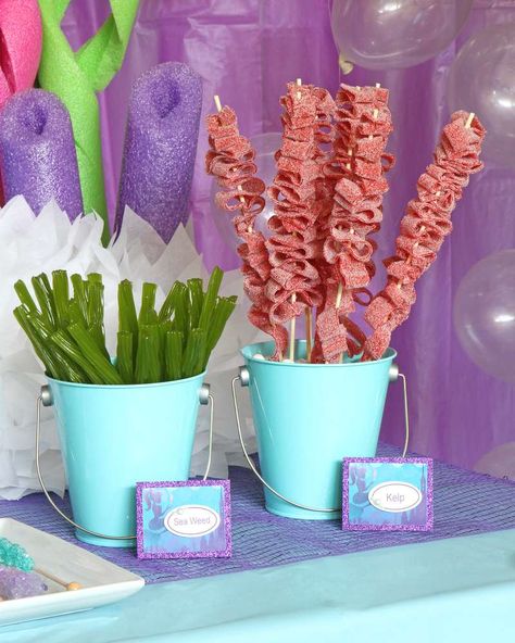 Mermaid Birthday Party Food, Mermaid Party Food, Sea Ideas, Ariel Birthday Party, Mermaid Summer, Spongebob Birthday Party, Shark Themed Birthday Party, Mermaid Birthday Party Decorations, Mermaid Theme Birthday Party