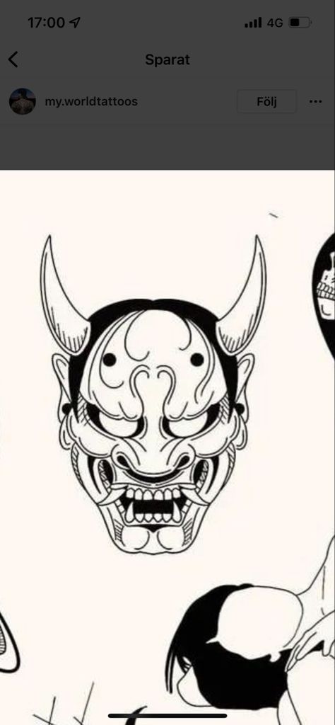 Traditional Oni Mask Tattoo Design, Hannya Maske Tattoo, Mascara Hannya, Hannya Maske, Growth Tattoo, Oni Maske, Japanese Demon Tattoo, Japanese Demon Mask, Japanese Mask Tattoo