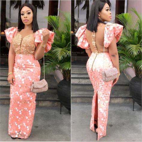 Gorgeous! #peachperfect 🍑🍑 @dope_divaa in @suemanuell Lace Asoebi, Lace Asoebi Styles, Latest Aso Ebi Styles, African Lace Styles, Peach Lace, Lace Gown Styles, African Wear Dresses, Lace Dress Styles, African Lace Dresses