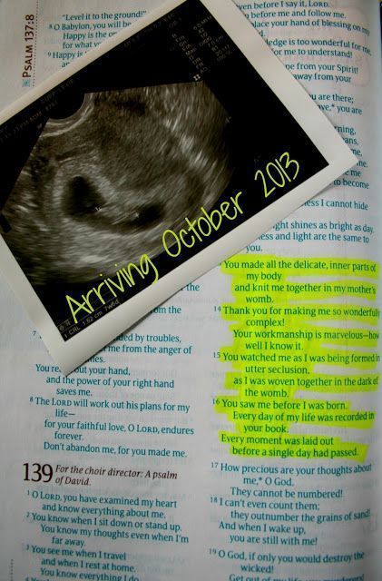 Pregnancy Announcement. I like including the bible verse; especially if it took a while to get there. Baby Announcement Quotes, Vom Avea Un Copil, Keno, Reveal Ideas, Baby Reveal, Baby Time, Everything Baby, Pregnancy Reveals, Rainbow Baby