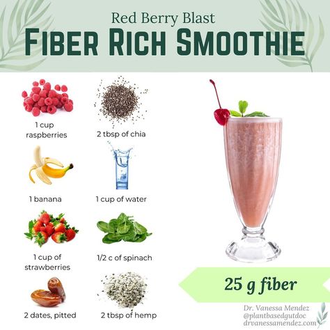 Fiber Rich Smoothie Recipes, Fiber Rich Smoothie, Fiber Smoothies For Kids, Adding Fiber To Smoothies, Vanessa Mendez, Fibre Foods, Protein Rich Smoothies, Nesting Party, Constipation Smoothie