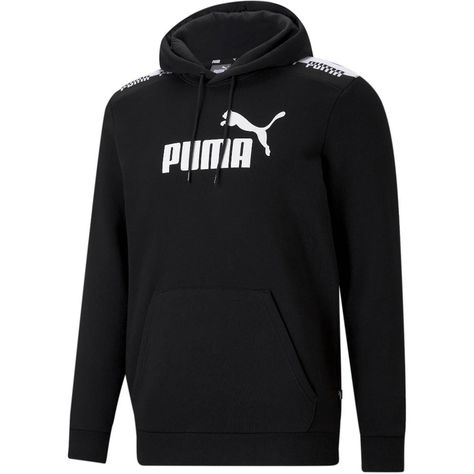 PUMA Amplified Hoodie FL - Black Essentials Logo, Rubber Print, French Terry Hoodie, Cotton Farming, 1 Logo, Black Puma, Pull Sweat, Youth Hoodies, Boys Hoodies