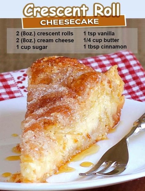 Cheesecake Decorating, Easy Sopapilla Cheesecake, Crescent Roll Cheesecake, Sopapilla Cheesecake, Crescent Recipes, Cheesecake Dessert, Crescent Roll, Cheesecake Desserts, Dessert Ingredients