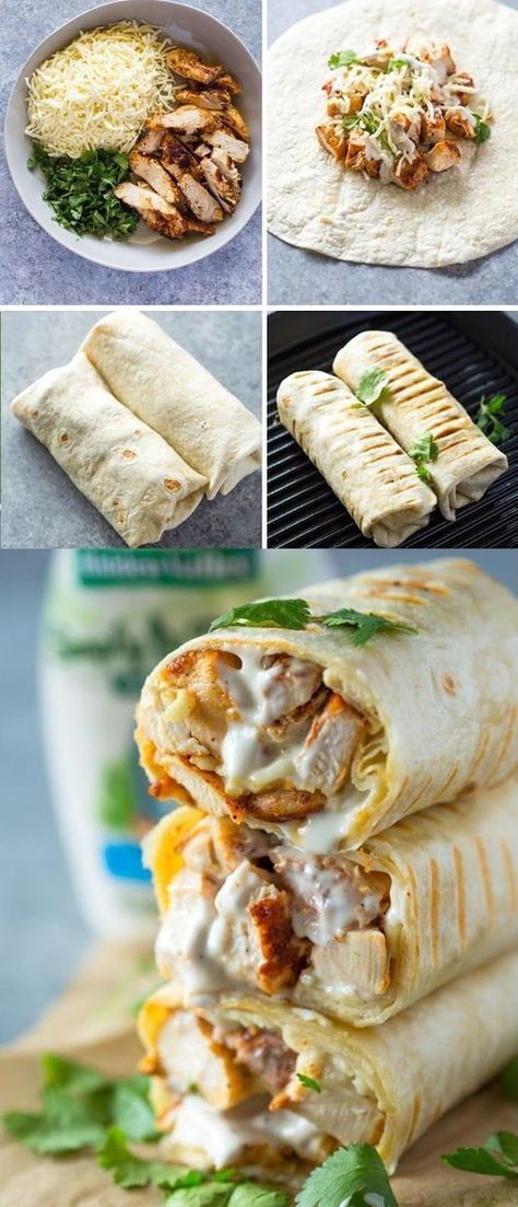 Chicken Ranch Wraps, Wraps Chicken, Healthy Ranch, Ranch Wraps, Healthy Grilled, Chicken Ranch, Chicken Grilled, Tortilla Wrap, God Mat