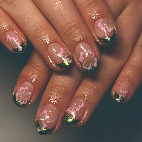 Faster shipping. Better service Almond Flower, Glitter French Tips, Nail Type, Flower Nail Designs, Inspired Nails, Floral Rosa, Nails French, Diy Nail Art, Nail Forms