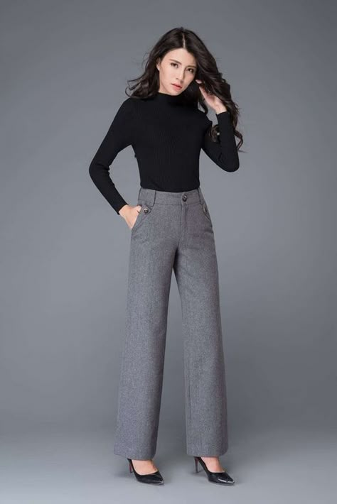 Formal Pants Women, Maxi Pants, Office Pants, Formal Pants, Eyes Model, Womens Pants, Business Outfit, Casual Work Outfits, Wool Pants