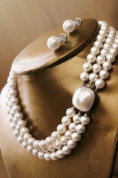 Three strand pearl necklace