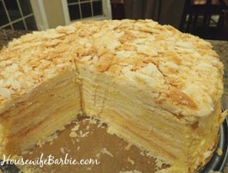 Lithuanian Napoleon torte w/apricot Baltic Recipes, Napoleon Torte, Root Recipes, Napoleons Recipe, Lithuania Food, Lithuanian Food, American Housewife, Napoleon Cake, Lithuanian Recipes