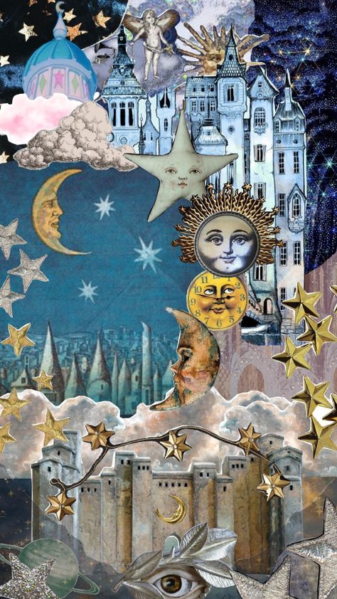 #whimsigoth #celestial #dreamy #dreamcity Celestial Bedroom, Celestial Design, Make A Character, Kaiju Monsters, Dream City, Random Pics, Bedroom Decoration, Wallpaper Ideas, Funky Art