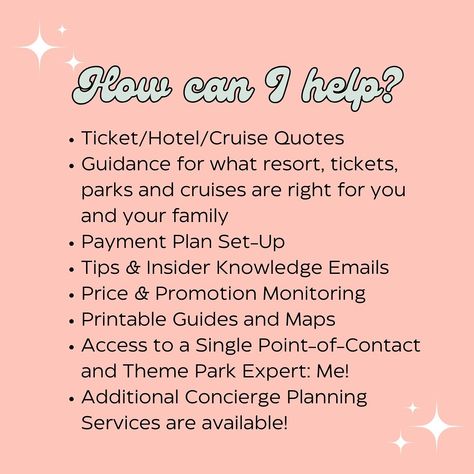 ✨ Magical Travel Agent ✨ Did you know that Disney builds in the price of a travel agent with all of their prices? That means when you book on your own, you’re paying for a service you didn’t even get! Why not let an expert do the work for you? I can pull multiple options for you to choose from, all within your budget! Check out the link in my bio to get started! It’s completely free to get a quote on the price of your vacation, so let’s start planning today! Why Use A Travel Agent Quotes, Disney Travel Agent Marketing Ideas, Travel Agent Quotes, Travel Agent Marketing Ideas, Disney Travel Agent, Disney Travel Agents, Airport Tips, Disney Trip Planning, Disney Travel