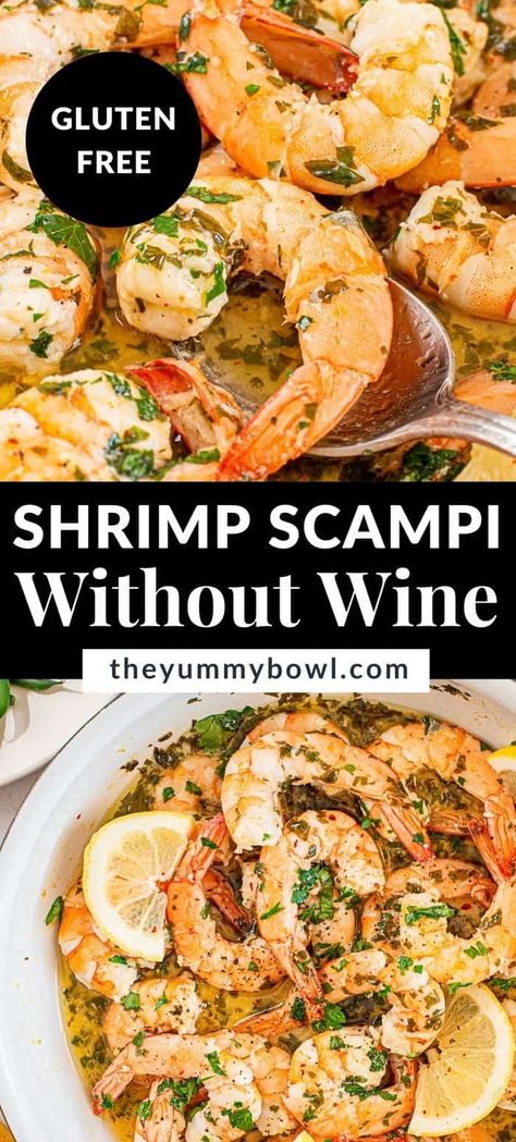 Shrimp Scampi Pasta Recipes Without Wine, Shrimp Scampi With Pasta Recipe, Shrimp Scampi For Two, Shrimp Scampi For One, Easy Shrimp Scampi Without Wine, Shrimp Scampi Over Pasta, Cheap Shrimp Dinners, Homemade Scampi Sauce, Shrimp Scampi Over Rice