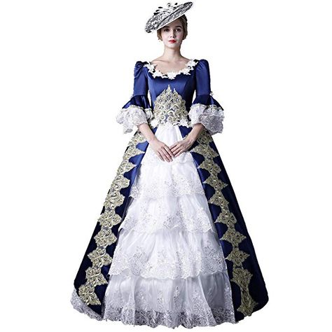 British Dress 18th Century, Baroque Costume Women, Baroque Clothing Women, Victorian Dress Gowns 19th Century, 18th Century Ball Gown, Baroque Gown, Baroque Outfit, Rococo Outfit, Country Costume