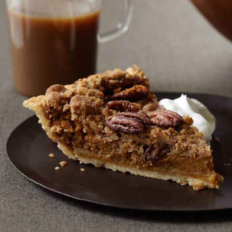 Bourbon Pumpkin Pie with Pecan Streusel | This take on the classic pumpkin pie elevates the dish's flavor to new heights. Slideshow: ... Bourbon Pumpkin Pie, Thanksgiving Desserts Pumpkin, Thanksgiving Pumpkin Pie, Thanksgiving Pies, Pumpkin Pie Recipes, Pumpkin Dessert, Graham Cracker, Pecan Pie, Pumpkin Recipes