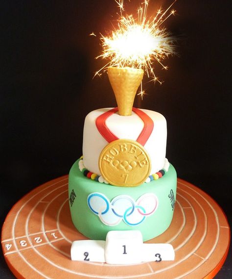 olympic cake (Copy) Olympic Theme Cake, Olympic Birthday Cake, Olympic Cake Ideas, Olympic Treats, Olympic Cake, Summer Olympics Crafts, Swimming Pool Cake, Baby Shower Cupcake Cake, Olympic Theme Party