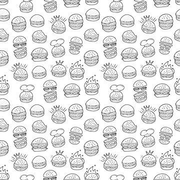 Premium Vector | Vector hand drawn doodle hamburger burger seamless pattern background Burger Doodle, Smash Burger, Vector Hand, Iconic Photos, Pattern Background, Line Patterns, Vector Photo, Brand Design, Background Patterns