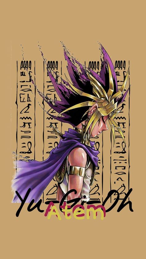 Pharaoh Atem from Yu-Gi-Oh! Duel Monsters aesthetic wallpaper Yu Gi Oh Wallpaper, Monsters Aesthetic, Atem Yugioh, Pharaoh Atem, Strong Character, Yu Gi Oh, Cool Artwork, Aesthetic Wallpaper, Dragon Ball