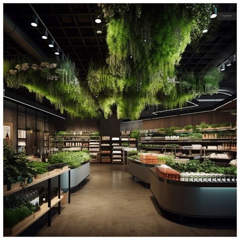 Grocery Market Design, Futuristic Grocery Store, Organic Market Design, Vegetable Store Design, Super Market Design, Market Interior Design, Sprouts Grocery, Supermarket Interior, Store Counter Design