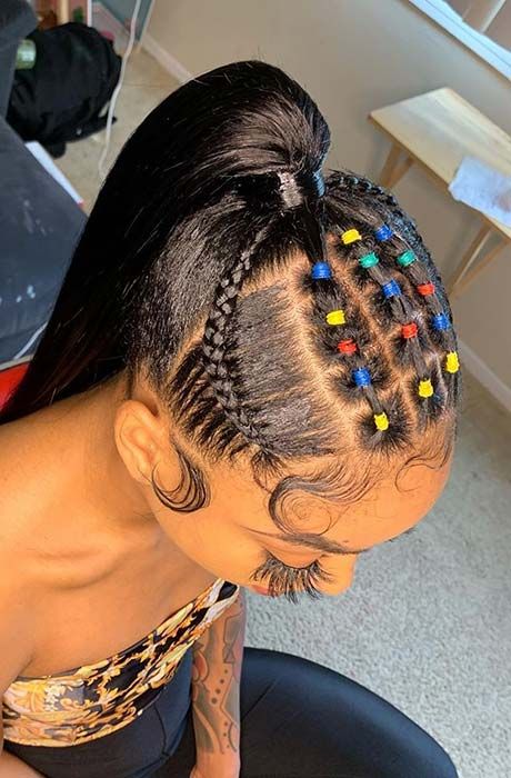 Easy Rubber Band Hairstyles, Bundle Hairstyles, Hairstyles On Natural Hair, Hair Artwork, Band Hairstyles, Ponytail Ideas, Rubber Band Hairstyles, Cute Ponytail Hairstyles, Low Ponytail Hairstyles