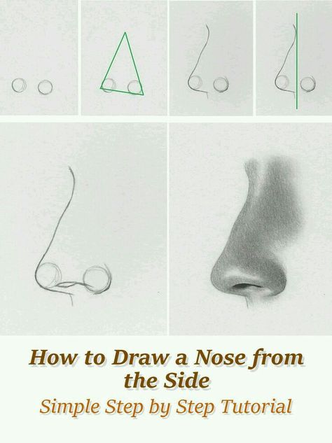 Nose From The Side, How To Draw Nose, Draw Nose, How To Draw A Nose, Draw A Nose, Anime Nose, Drawing Instructions, Profile Drawing, Nose Drawing