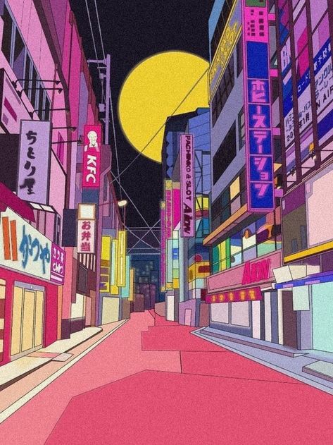 #TOKYO City Street Digital Art #zicxa #images, #background Japan Digital Art, Street Digital Art, Aesthetic Lofi Art, Japan 80's Aesthetic, Lofi Art, Digital Art Graphic Design, Japan Graphic Design, Aesthetic Era, Japanese Pop Art