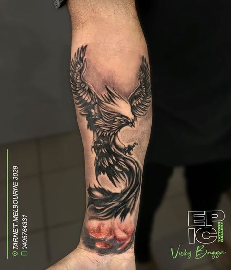 Rising Phoenix Tattoo Men, Forearm Phoenix Tattoo For Men, Phoenix Tattoo Arm, Flying Phoenix Tattoo, Chest Tattoo Lettering, Polka Tattoo Designs, Phoenix Tattoo Men, Phoenix Tattoo Sleeve, Phoenix Tattoo For Men