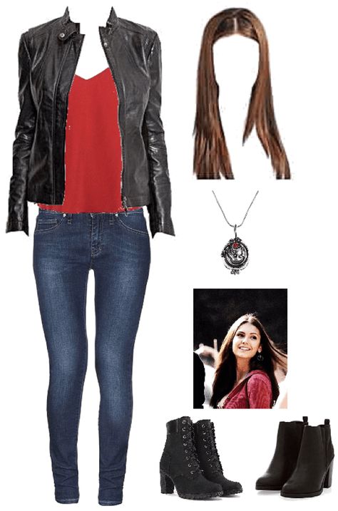 Elena Gilbert Outfits Halloween, Elana From Vampire Diaries Outfits, Elena Gilbert Outfit, Outfits Black Jeans, Elena Gilbert Outfits, 2010 Outfits, 2000s Looks, Katherine Pierce Outfits, Elena Gilbert Style