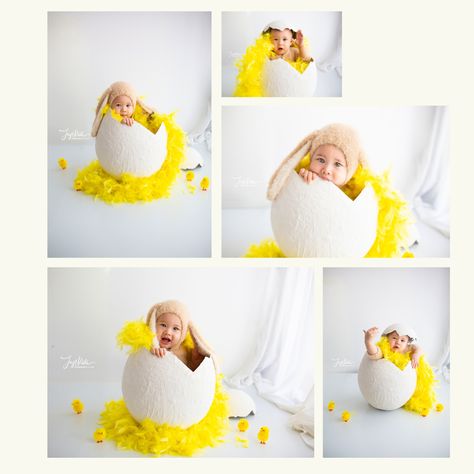 Diy Photo Shoot Props, Diy Baby Easter Photoshoot, Easter Egg Photoshoot, Easter Infant Photos, Easter Photo Props Diy, Easter Studio Photography, Baby First Easter Pictures, Easter Photoshoot Ideas Kids, Easter Minis Photography